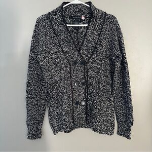 Women’s City unltd. Black and white cardigan sweater size large